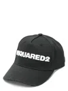 Dsquared2 Branded Baseball Cap Curved Brim In Black