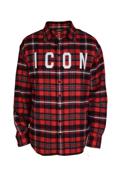 Dsquared2 Men Flannel Shirt In Red