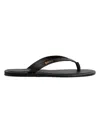 Dsquared2 Man Thong Sandal Black Size 9 Leather In Nero