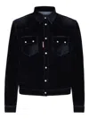 Dsquared2 Denim Jacket With Flocked Detailing In Black