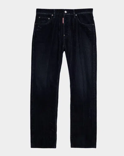 DSQUARED2 MEN'S FLOCKED CORDUROY 642 STRAIGHT FIT FIVE-POCKET PANTS