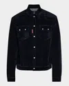 Dsquared2 Denim Jacket With Flocked Detailing In Blue