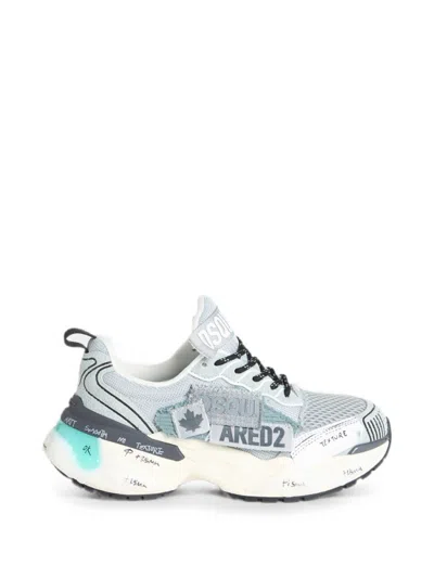 Dsquared2 Men Grey Logo Sneakers In Gray