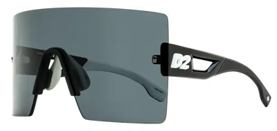DSQUARED2 MEN'S HYPE SHIELD SUNGLASSES D2 0126/S 80SIR BLACK/WHITE 99MM