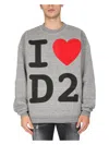 Dsquared2 Dsquared Men I Love D2 Sweatshirt In Gray