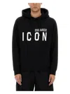 Dsquared2 Icon Logo Black Sweatshirt With Classic Hood In Black