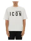 Dsquared2 White Crewneck T-shirt With Maxi Logo Print On The Front In White