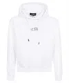 Dsquared2 Logo Print Drawstring Hoodie In White