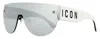 Dsquared2 Men's Icon Shield Sunglasses Icon 0002/s Ccpt4 White 99mm In Gray