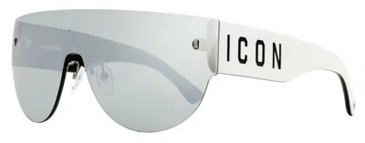 Dsquared2 Men's Icon Shield Sunglasses Icon 0002/s Ccpt4 White 99mm In Gray
