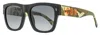 Dsquared2 Men's Icon Square Sunglasses Icon 0004/s Ohc9o Matte Black/camo 55mm In Black