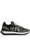 DSQUARED2 MEN'S ICONIC BLACK AND GREY RUNNING SNEAKERS