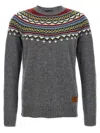 Dsquared2 Wool Sweater With Geometric Pattern In Gray
