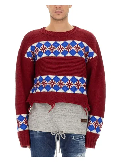 DSQUARED2 MEN'S JACQUARD KNIT | SIZE MEDIUM | S71HA1224