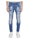 Dsquared2 Blue Washed Denim Cotton Jeans In Light Blue