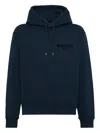 Dsquared2 Black Hoodie With Drawstring Hood In Blue