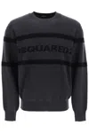 DSQUARED2 MEN'S KNIT SWEATER WITH JACQUARD LOGO LETTERING