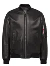 Dsquared2 Men's Leather Bomber In Black
