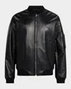 Dsquared2 Men's Leather Bomber Jacket In Black