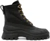 Dsquared2 Black Leather Lace-up Ankle Boots For Men With Debossed Logo In 2124