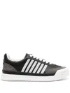 DSQUARED2 MEN'S LEATHER SNEAKERS WITH LOGO DETAILING AND SIDE STRIPES