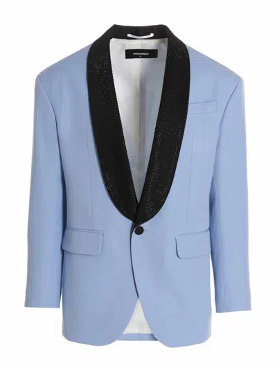 Dsquared2 Light Blue Embellished Blazer