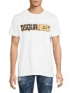 Dsquared2 Solid Color Cigarette Fit Crew-neck T-shirt With Printed Log In White