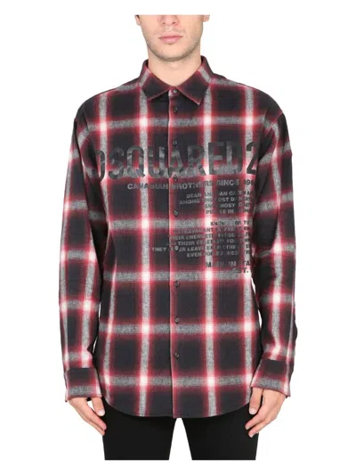 DSQUARED2 MEN'S LOGO PRINT SHIRT | SIZE 50 | S74DM0647