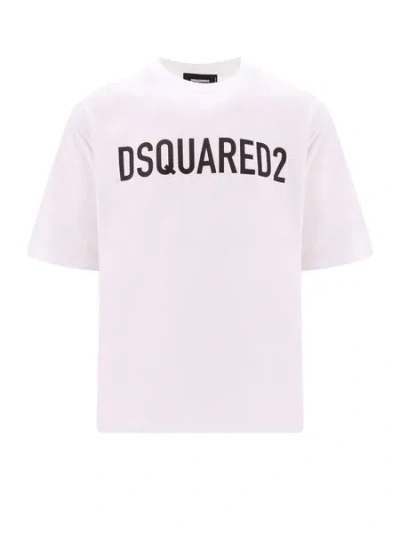 Dsquared2 Men's Logo Printed Cotton T Shirt In White