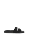 Dsquared2 Logo Slide Sandal Open Toe Flat Sole In Black