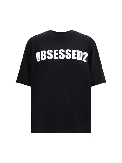 Dsquared2 Men Logoed T-shirt In Black