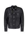 Dsquared2 Sleek Black Leather Jacket With Structured Silhouette In Black