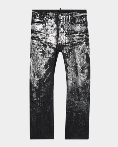Dsquared2 Men's London Bro Metallic Jeans In Black