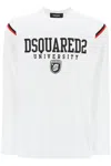 Dsquared2 Varsity Logo Long Sleeved T-shirt In White