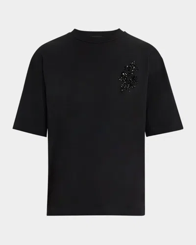Dsquared2 Men's Loose-fit Embroidered T-shirt In Black