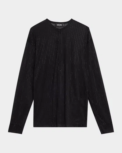 Dsquared2 Men's Loose-fit Embroidered T-shirt In Black