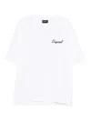 Dsquared2 Men White T-shirt With Embroidered Logo On The Chest In Cotton Man In White