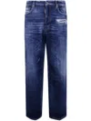 Dsquared2 Five Pocket Distressed Washed Trousers In Blue