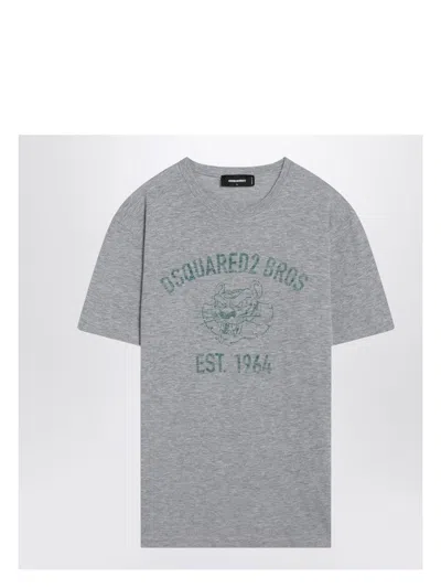 DSQUARED2 MEN'S MÃ©LANGE T-SHIRT WITH LOGO PRINT