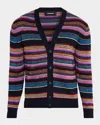 Dsquared2 Men's Metallic Striped V-neck Cardigan In Multi