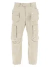 Dsquared2 Multi-pocket Cotton Twill Cargo Pants In Beige