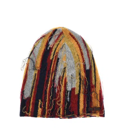 Dsquared2 Men Multicolor Distressed Beanie Cap In Brown