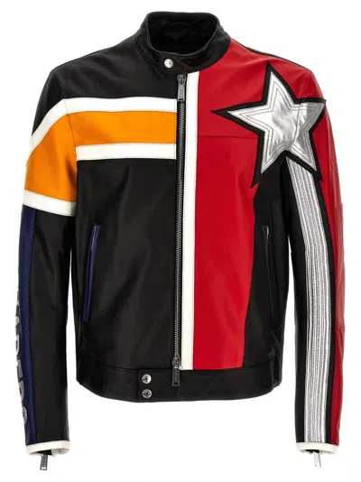 Dsquared2 Multicolor Leather Jacket