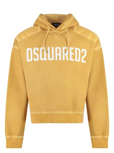 DSQUARED2 MEN'S MUSTARD COTTON SWEATSHIRT