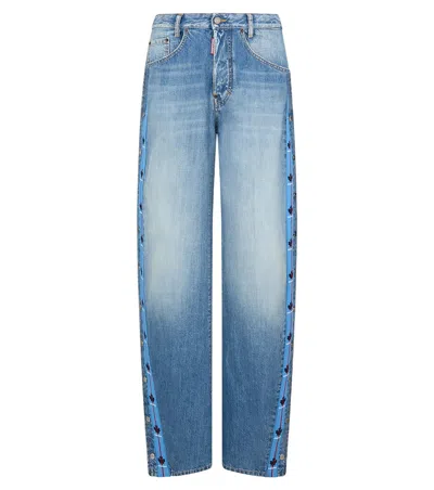 Dsquared2 Men Navy Blue Mid Rise Jeans