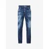 Dsquared2 Dsquared Men Stretch Denim Sexy Twist Jeans In Navy Blue