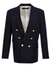 Dsquared2 Navy Blue Solid Blazer In Blue