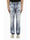 Dsquared2 Distressed Straight-leg Jeans In Light Blue
