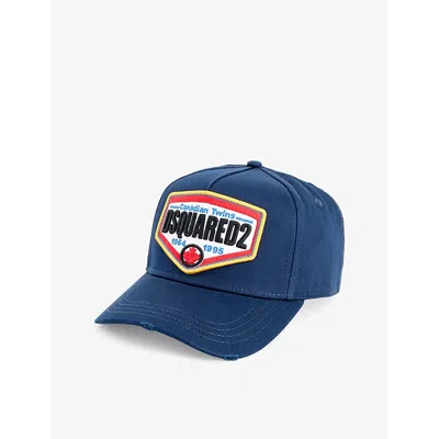 Dsquared2 Mens Navy Logo-embroidered Cotton-canvas Baseball Cap In Blue