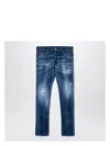 Dsquared2 Distressed Washed-out Slim Jeans In Blue